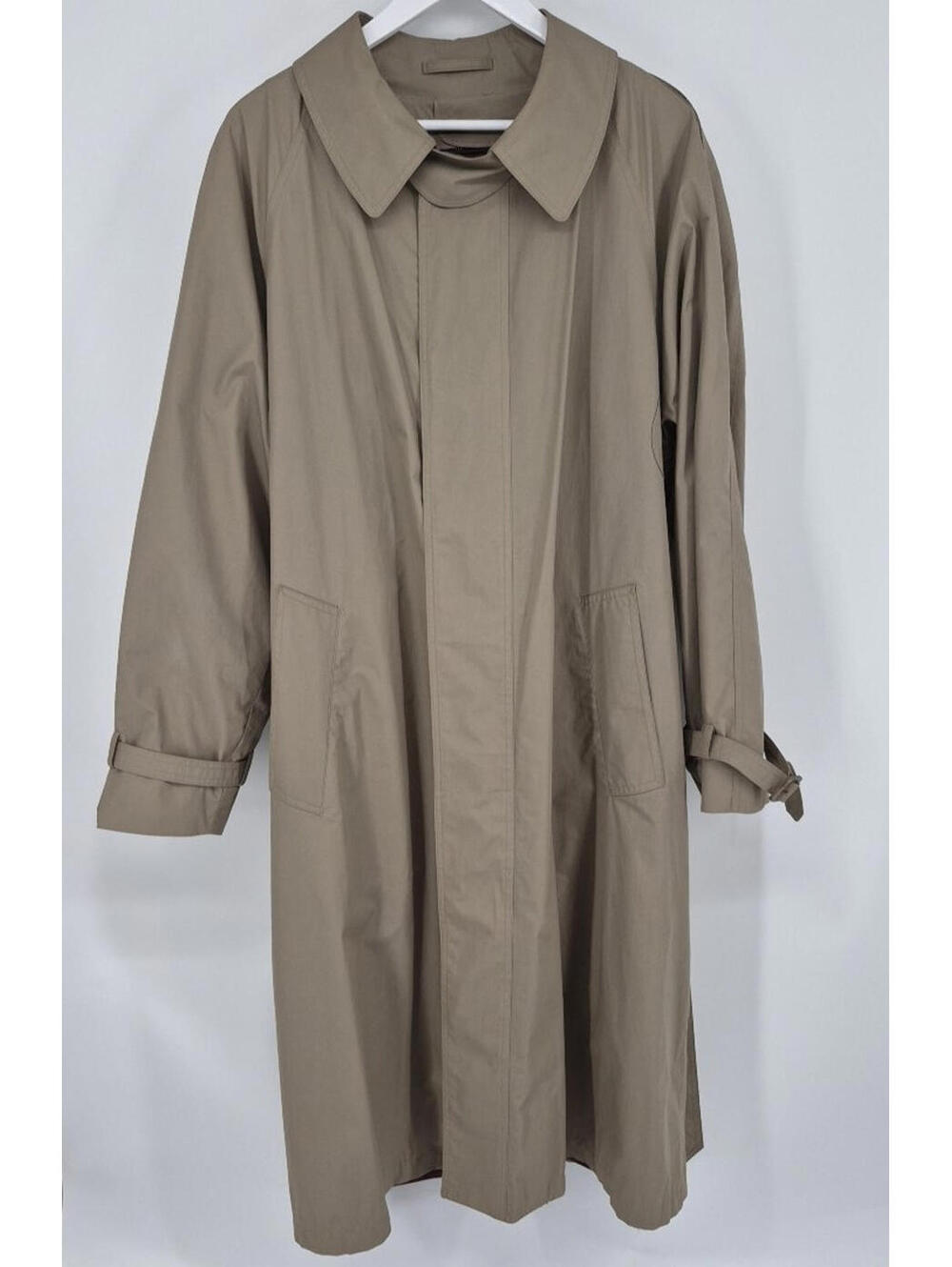 London Fog Men's Trench Coat Overcoat Size 44 Beige with Removable Liner Vintage